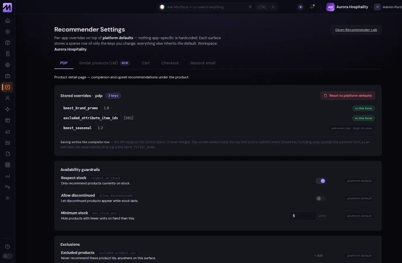 Augur · settings