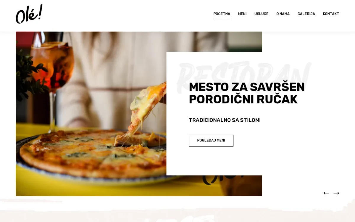 Ole! — screenshot of the live site