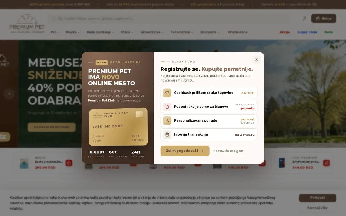 Premium Pet — screenshot of the live site